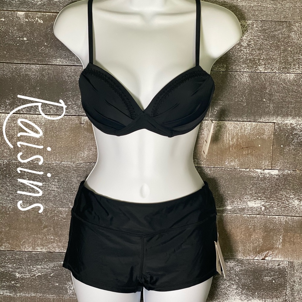 Black Bottoms Bikini Set Sz. S